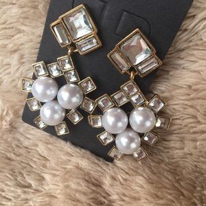Faux Pearl Bling Hanging Retro Earrings New